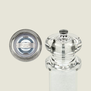 #salt
The Cole & Mason 505 Salt & Pepper Mills are shown upright, highlighting their high-quality grinding mechanism and adjustable settings for customized seasoning—ideal for salt and pepper enthusiasts.